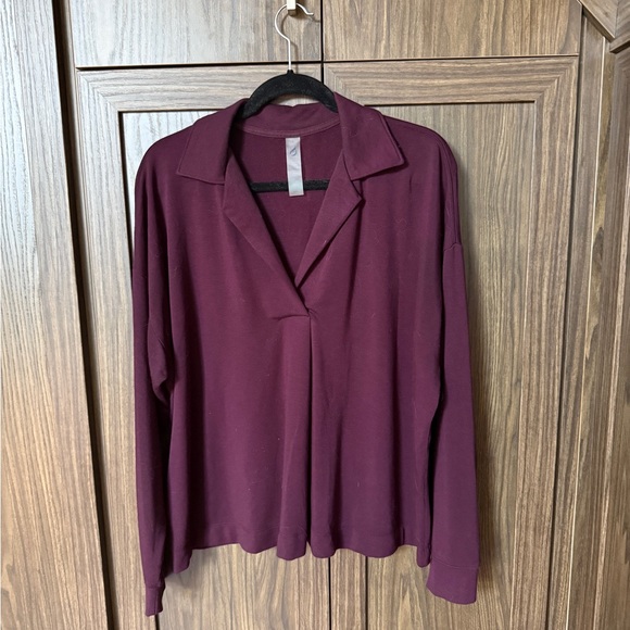 Lou & Grey Tops - Lou & Grey soft polo neck top burgundy